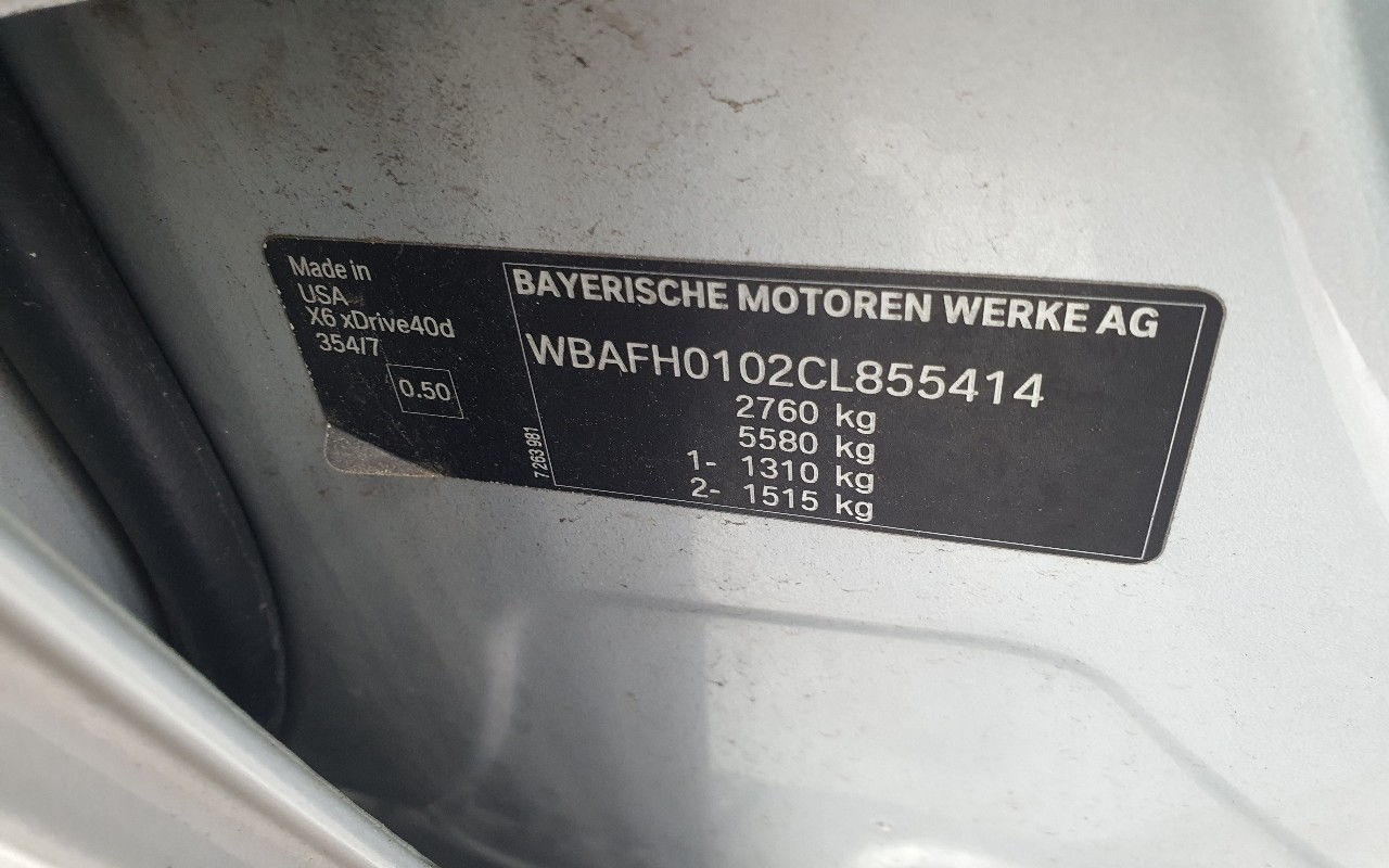 2012 - bmw x6